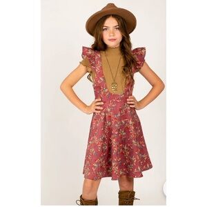 Joyfolie Mia Joy Girl's ROMY JUMPER SET IN MAUVE FLORAL & TAN SHANA TOP